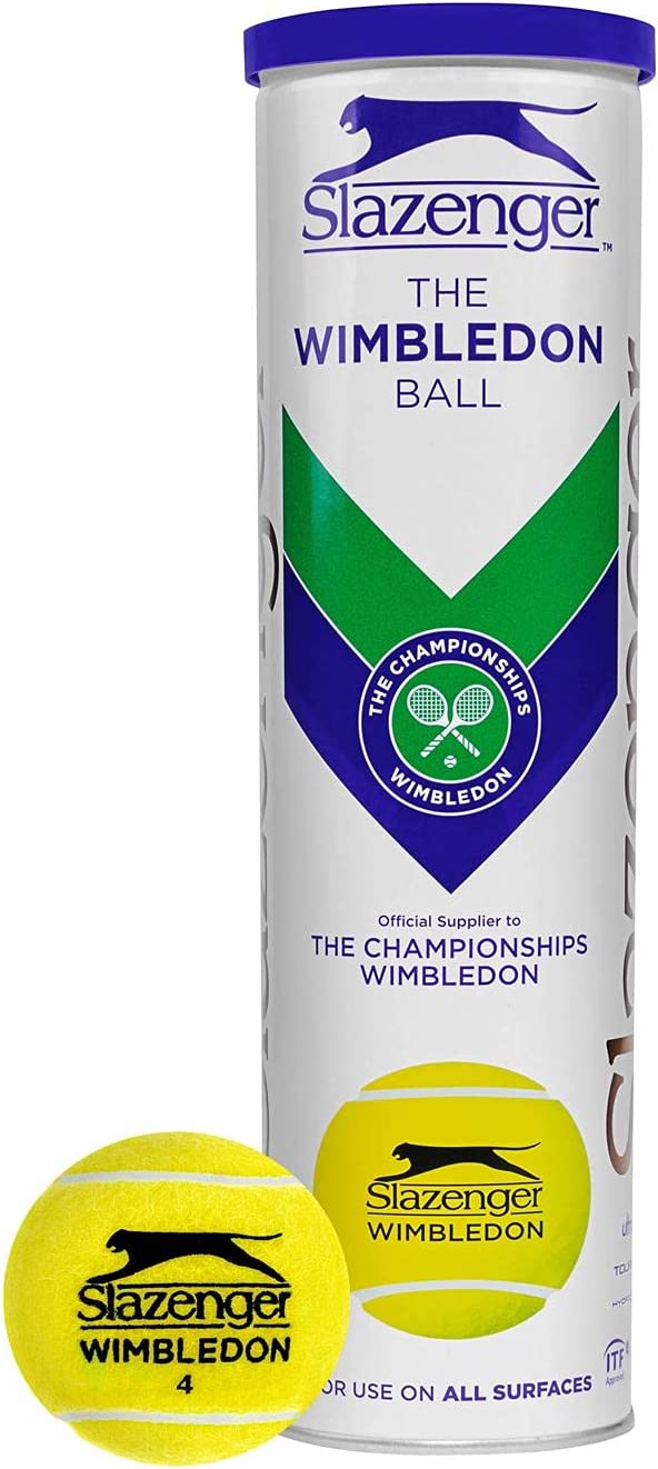 Slazenger Wimbledon (Tube Of 4) Tennis Balls Yellow One Size