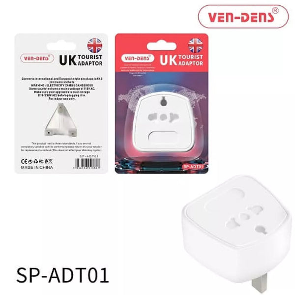 UK TOURIST ADAPTOR x10 - Box of 10 - Web Exclusive Deal