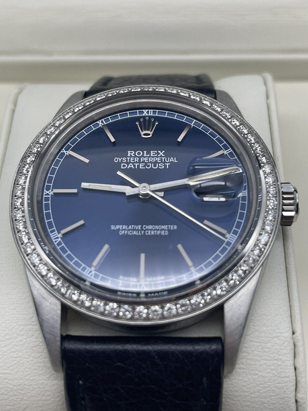 Rolex Datejust 16030 Blue Dial “Quickset” 1985 Diamonds